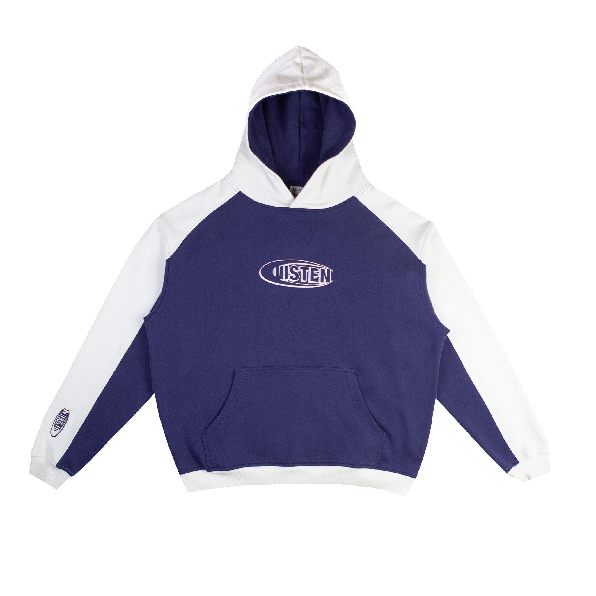 The Dice hood - Navy and White