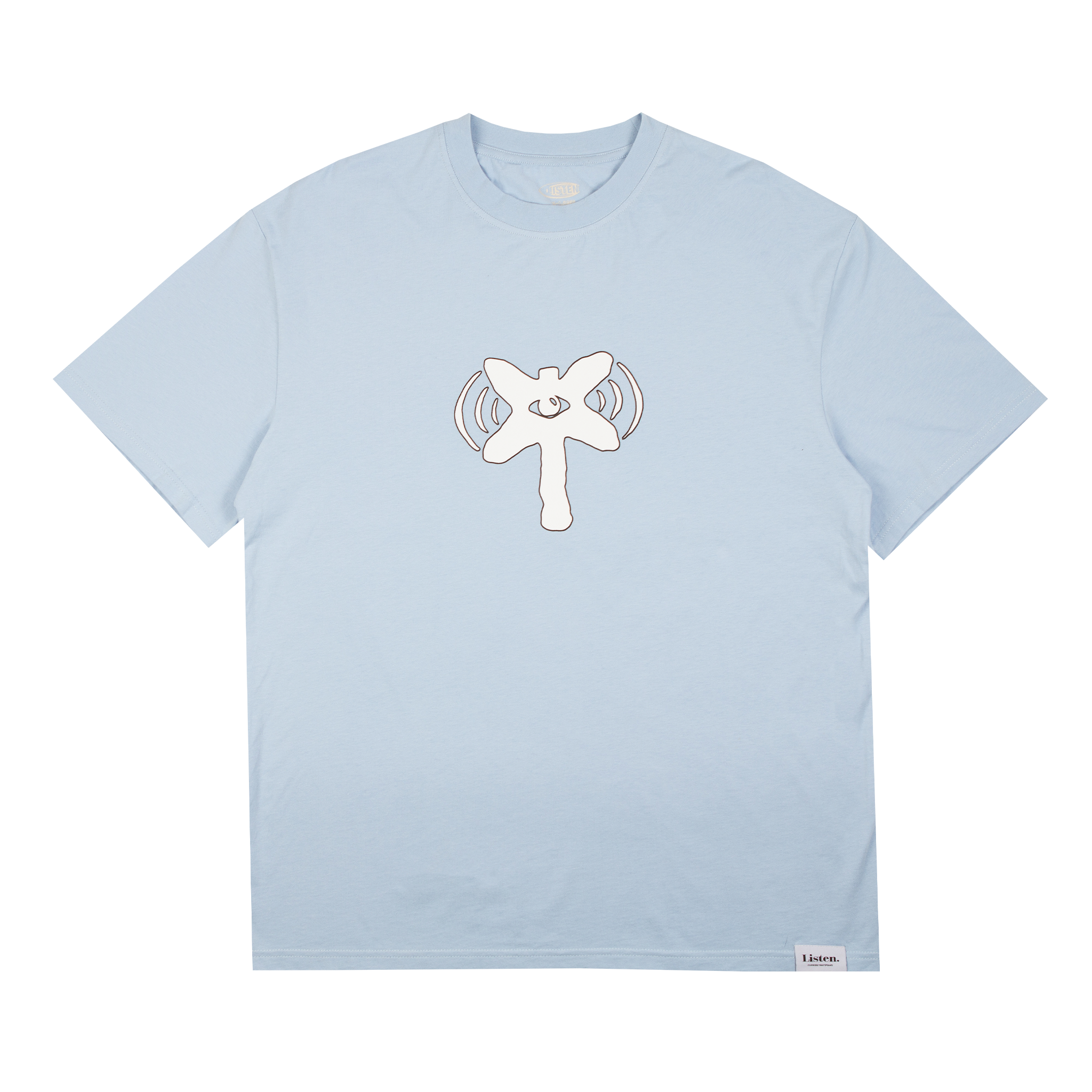 Listen signal tee - Powder blue