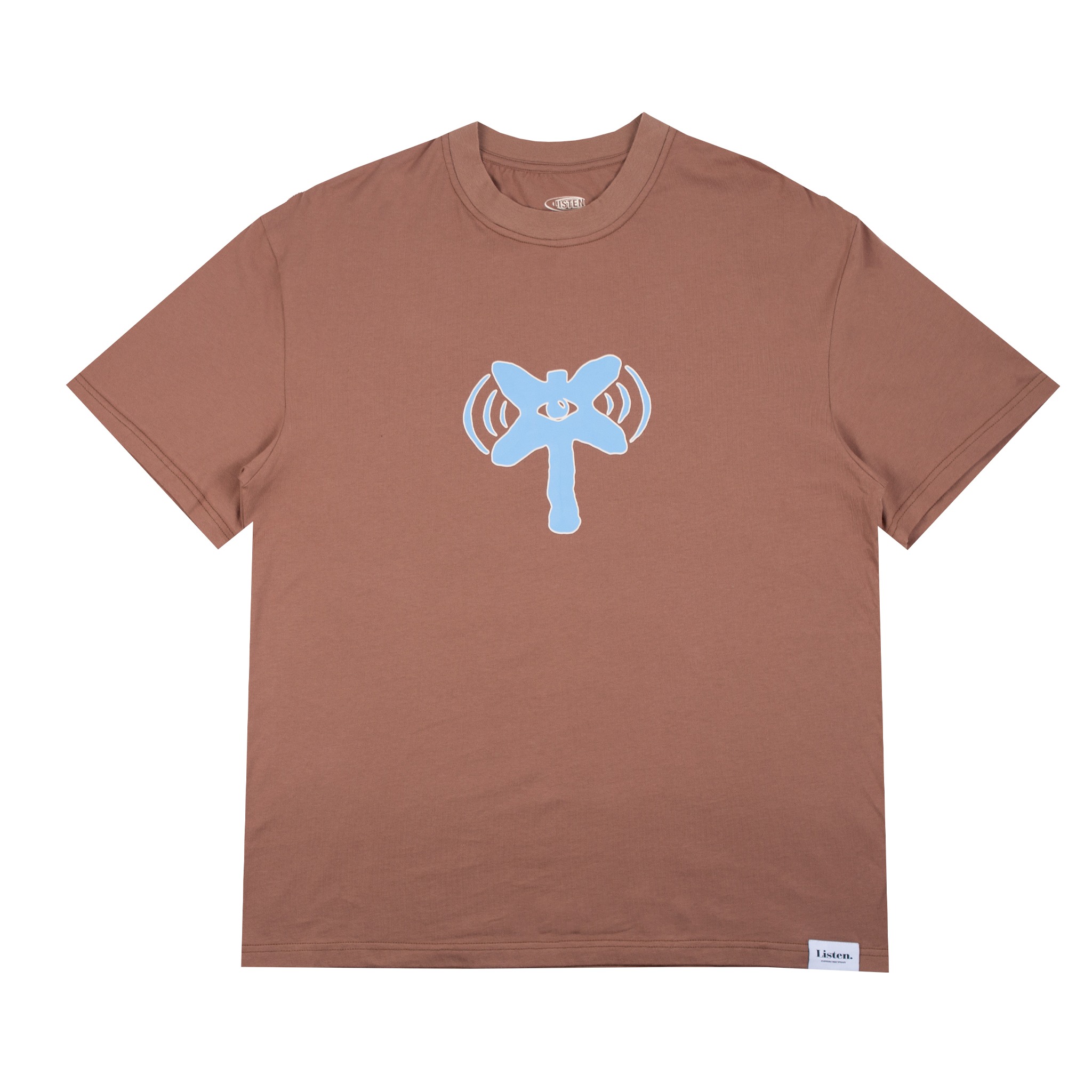 Listen signal tee - Chocolate brown